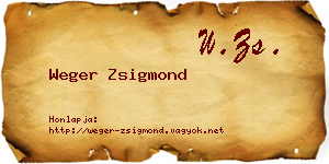 Weger Zsigmond névjegykártya